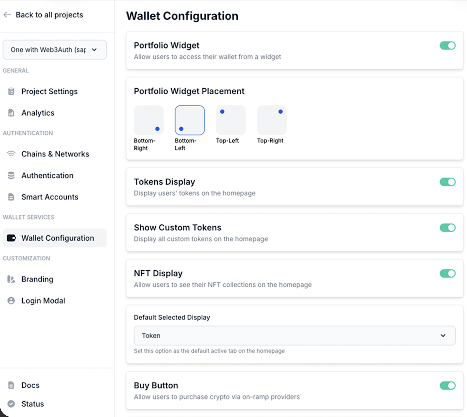Wallet Configuration